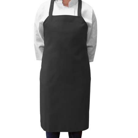 Monarch Brands Bib Spun Poly Aprons - Black, 12PK P-APRN-B-SPUN
